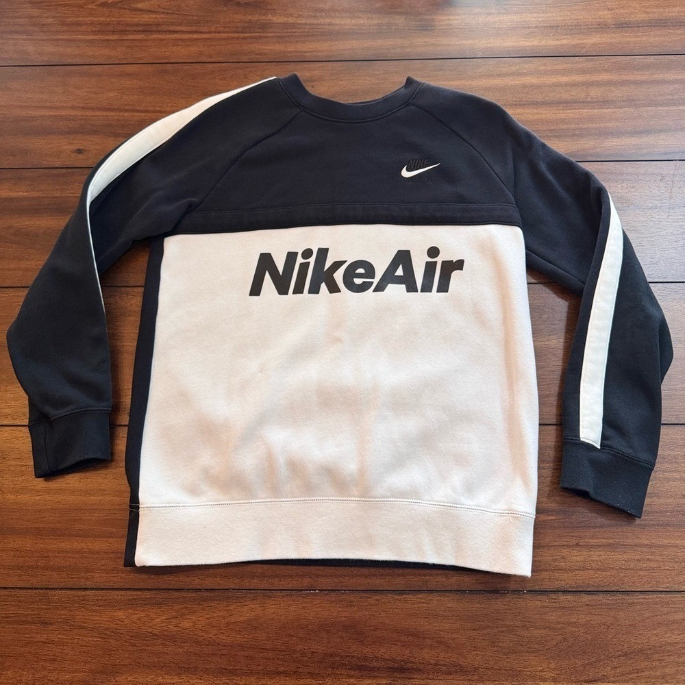 Nike Air Splicing Color-Block Large Logo Women's Fleece Round Neck Sweatshirt XL